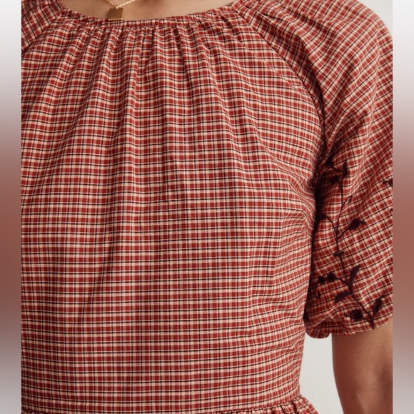 Madewell Embroidered Bubble-Sleeve Midi Dress Size 4 - Picture 9 of 17